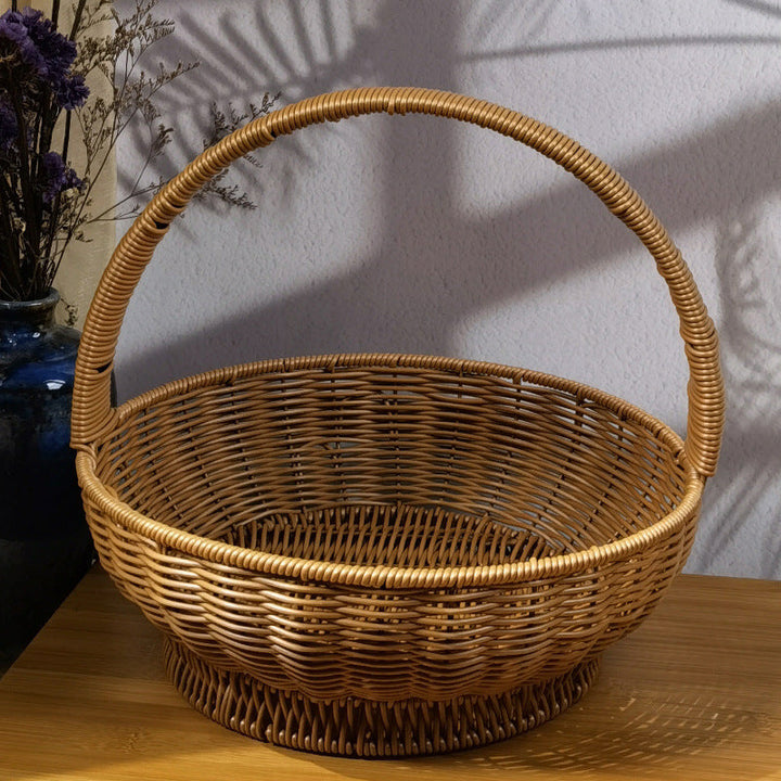 Ladies handcrafted rattan basket with handle Kalsten