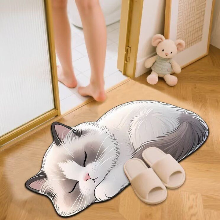 Cute Cat-Themed Bath Mat Kalsten