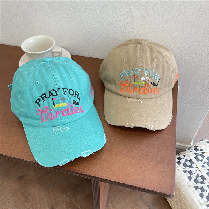 Women's Casual Distressed Embroidered Baseball Cap Kalsten