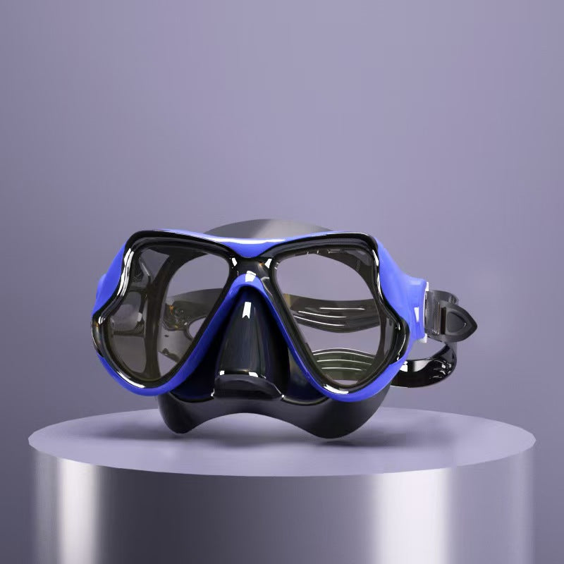 Diving mask with ergonomic design and a flexible snorkel Kalsten