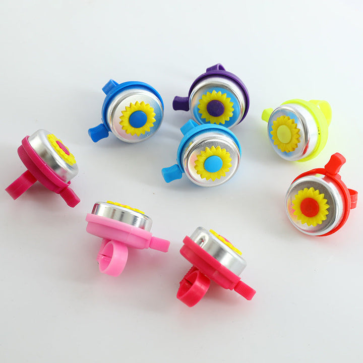 Playful Sunflower-Themed Bicycle Bell with Adjustable Universal Clamp and Metal Dome Kalsten