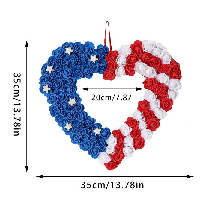Unisex nan handcrafted foam rose heart wreath with glitter star accents and hanging loop Kalsten