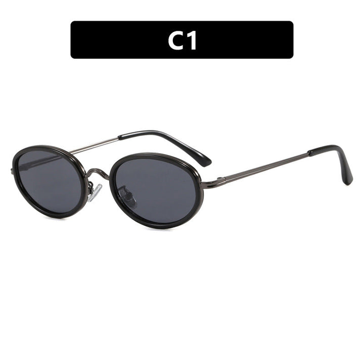 Ladies elegant round sunglasses with stylish metal frame Kalsten