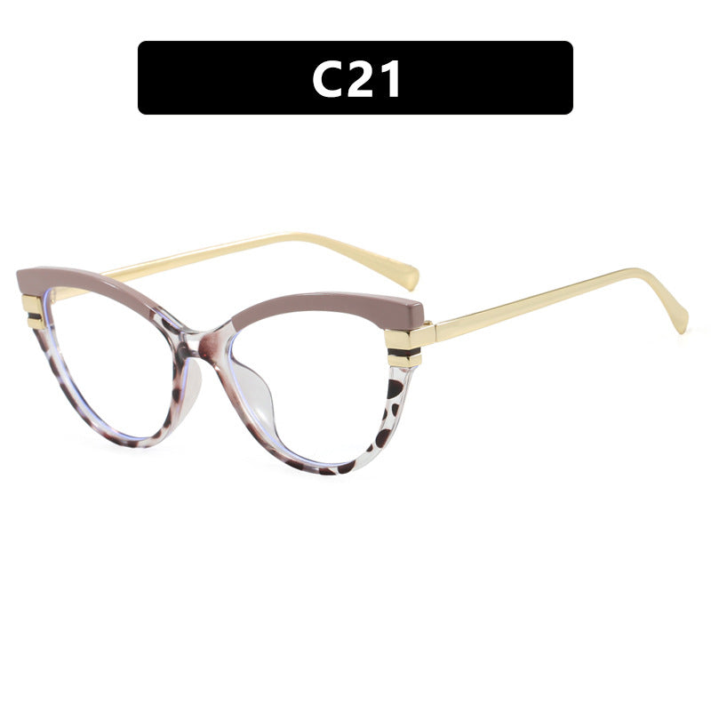 Ladies Cat-Eye Sunglasses with Elegant Plastic Frame and Golden Accents Kalsten