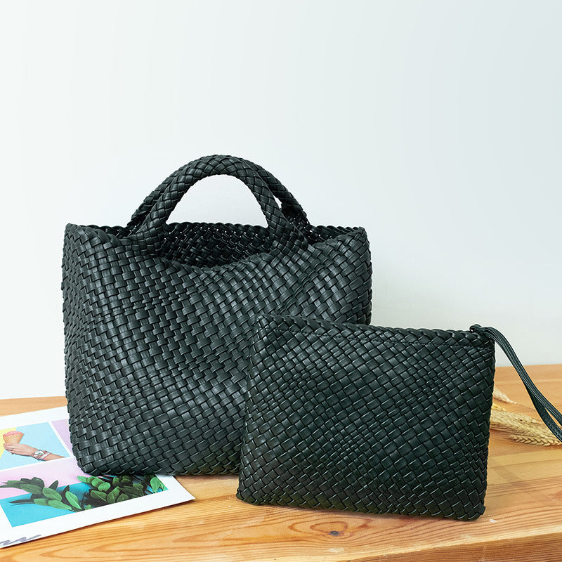 Elegant Braided Handbag with Removable Clutch Kalsten