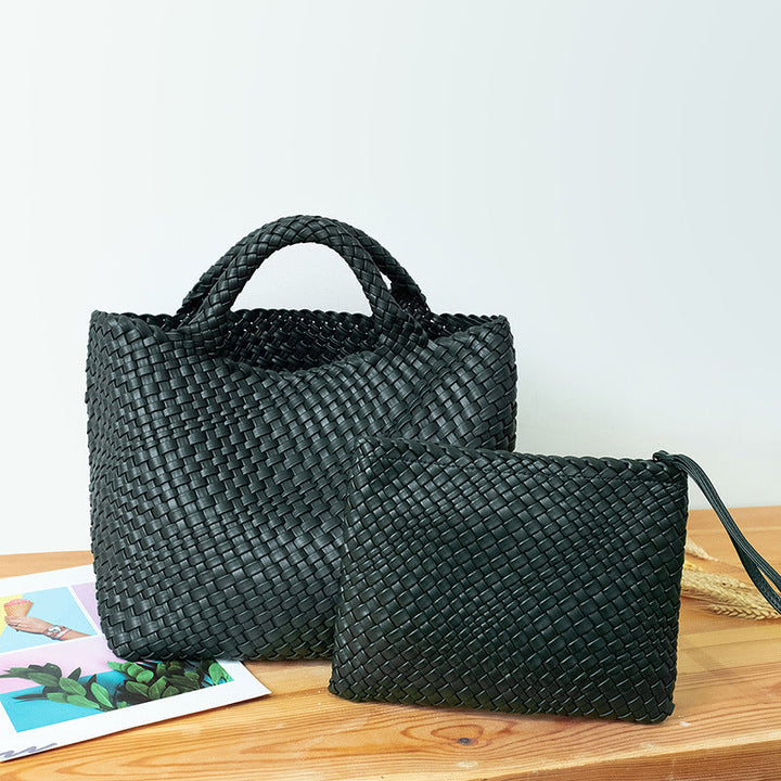 Elegant Braided Handbag with Removable Clutch Kalsten