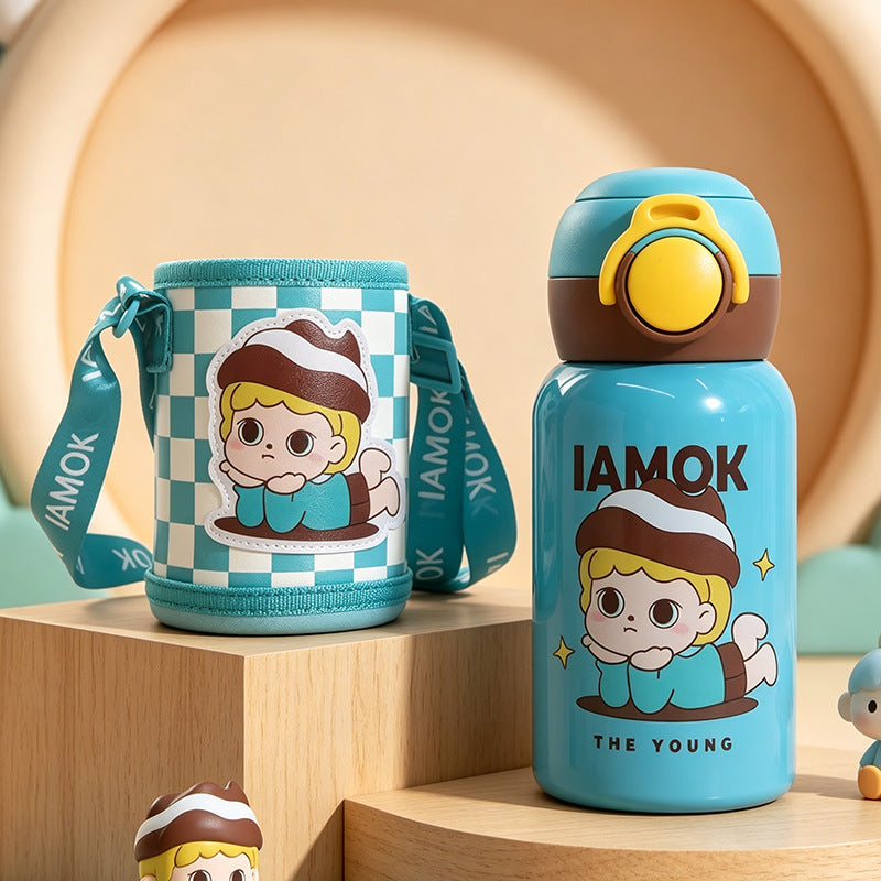 Women's insulated bottle with practical carrying strap and playful design Kalsten