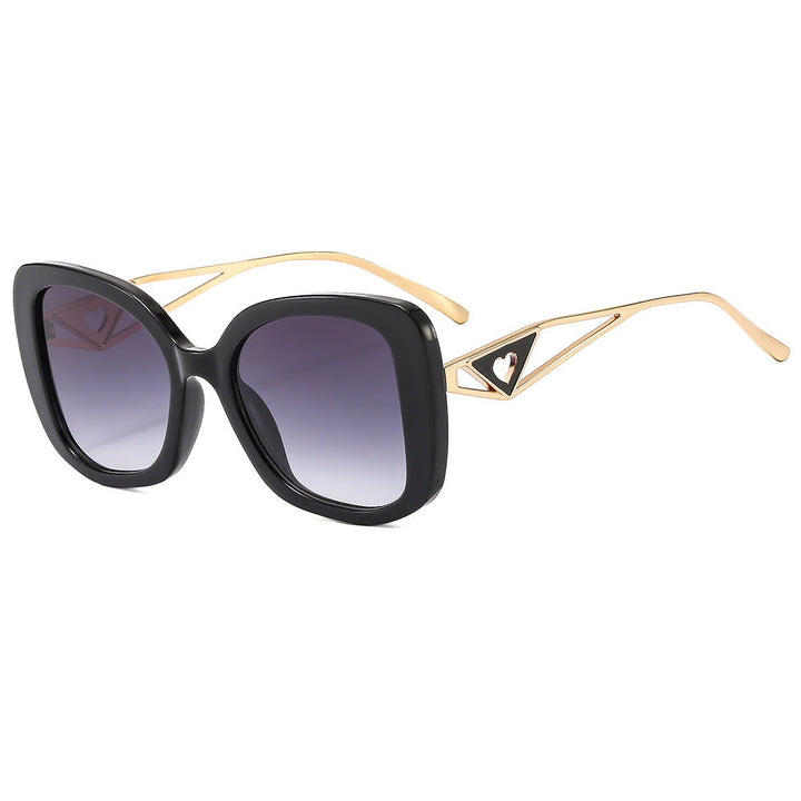 Ladies fashionable oversized sunglasses with luxurious heart detail Kalsten