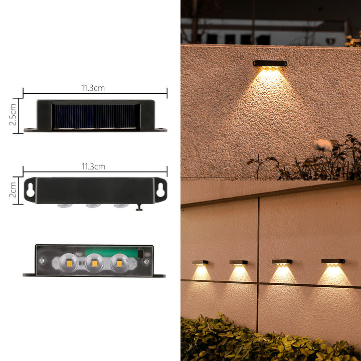 Compact Solar Motion-Sensor LED Wall Light For Outdoor Steps And Fences Kalsten