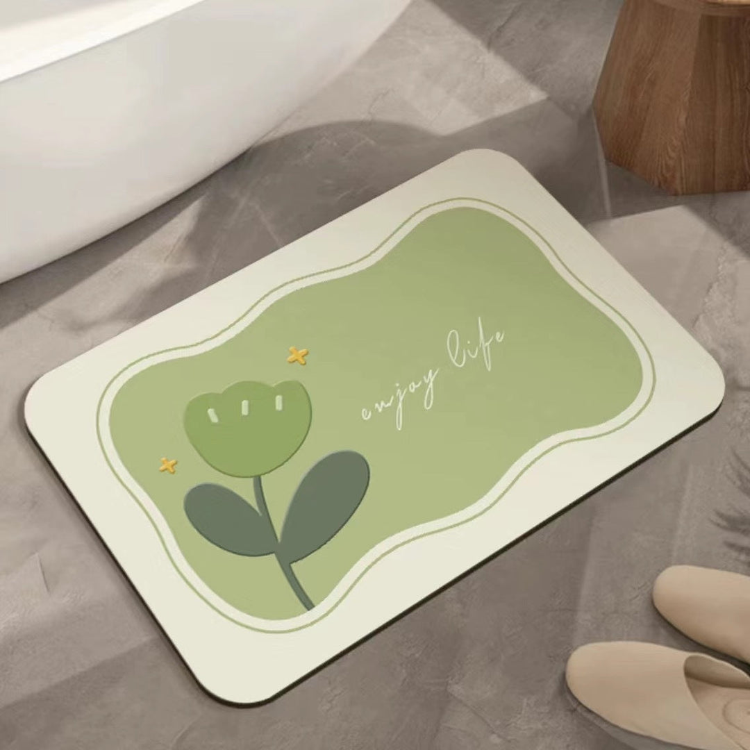 Artistic Floral Bath Mat Kalsten