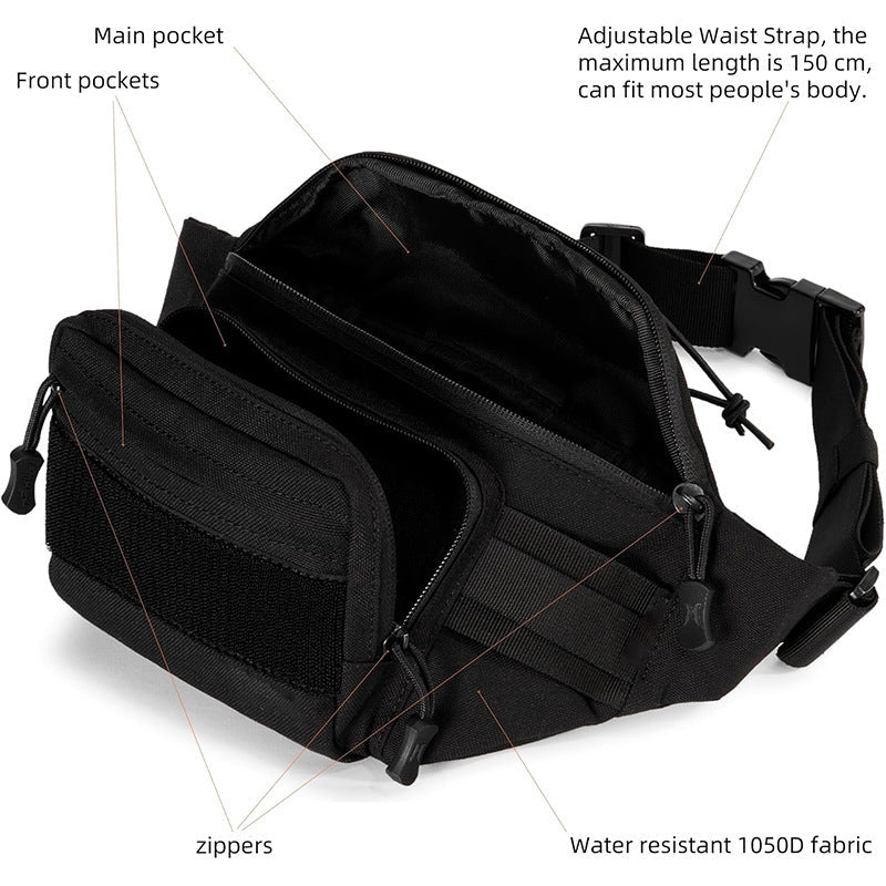 Tactical Waist Bag with Multiple Compartments and Sturdy Attachments Kalsten