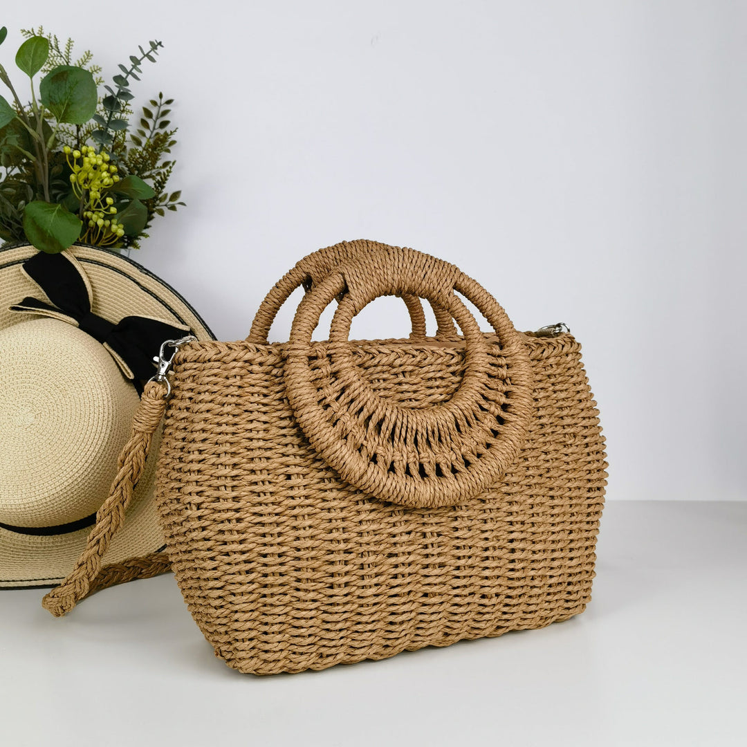 Handcrafted rattan bag with shoulder strap Kalsten