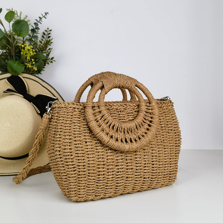 Handcrafted rattan bag with shoulder strap Kalsten