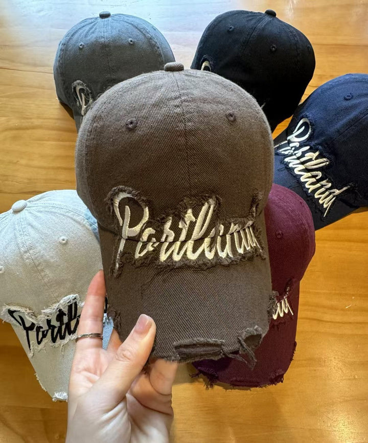 Unisex Distressed Denim Baseball Cap Kalsten