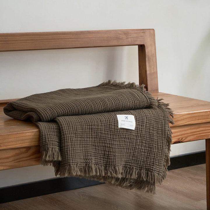 Women’s high-quality and luxurious waffle texture plaid blanket Kalsten
