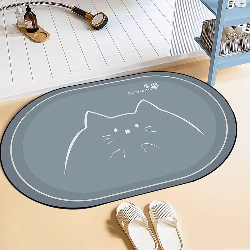 Cute Cat-Themed Bath Mat
