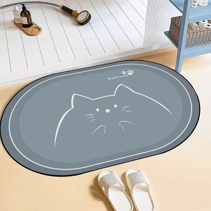 Cute Cat-Themed Bath Mat