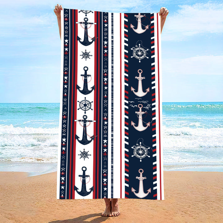 Ladies beach towel with maritime stripe pattern Kalsten