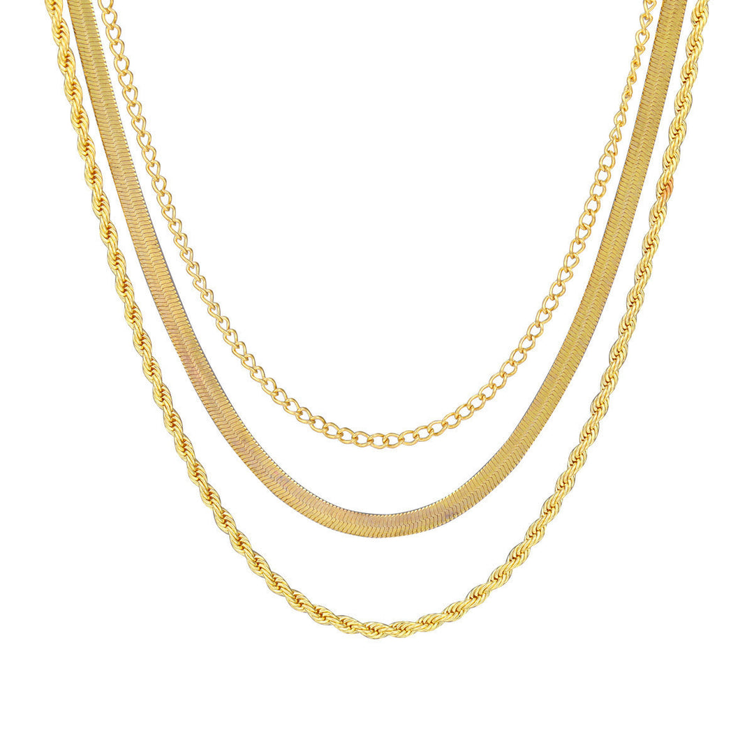 Layered Textured Chain Necklace Kalsten