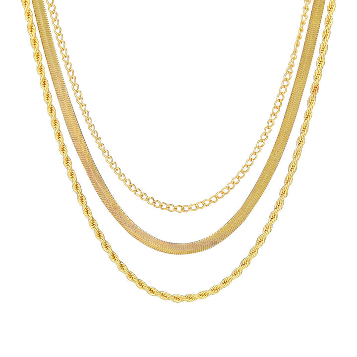 Layered Textured Chain Necklace Kalsten