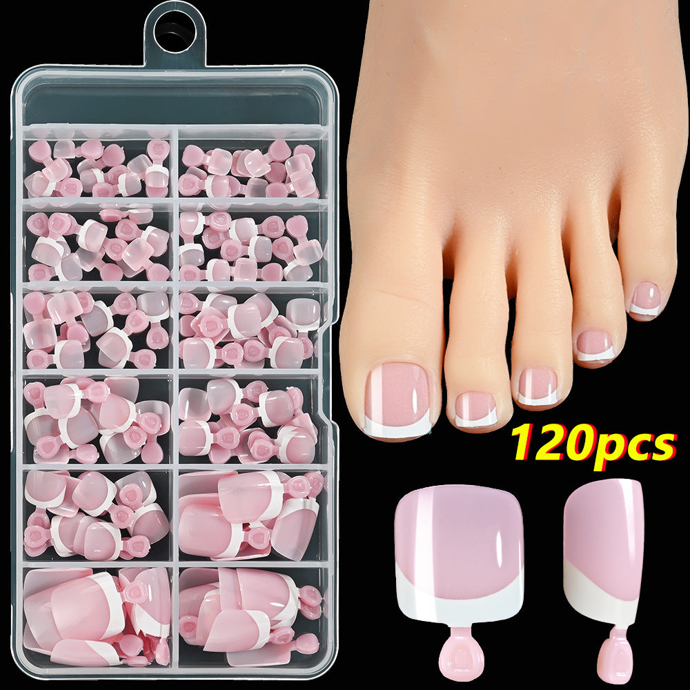 French Tip Gel Toenail Set Kalsten
