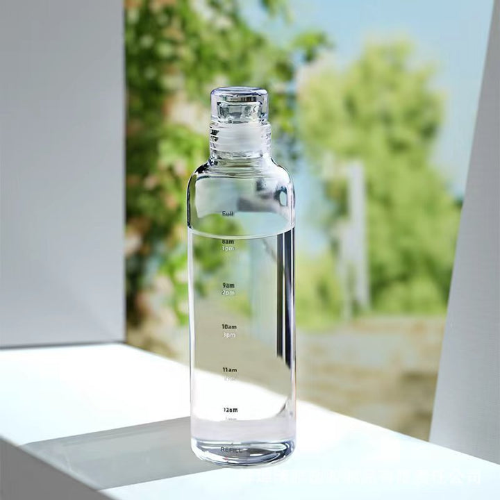 Women's transparent motif drinking bottle with time markers Kalsten