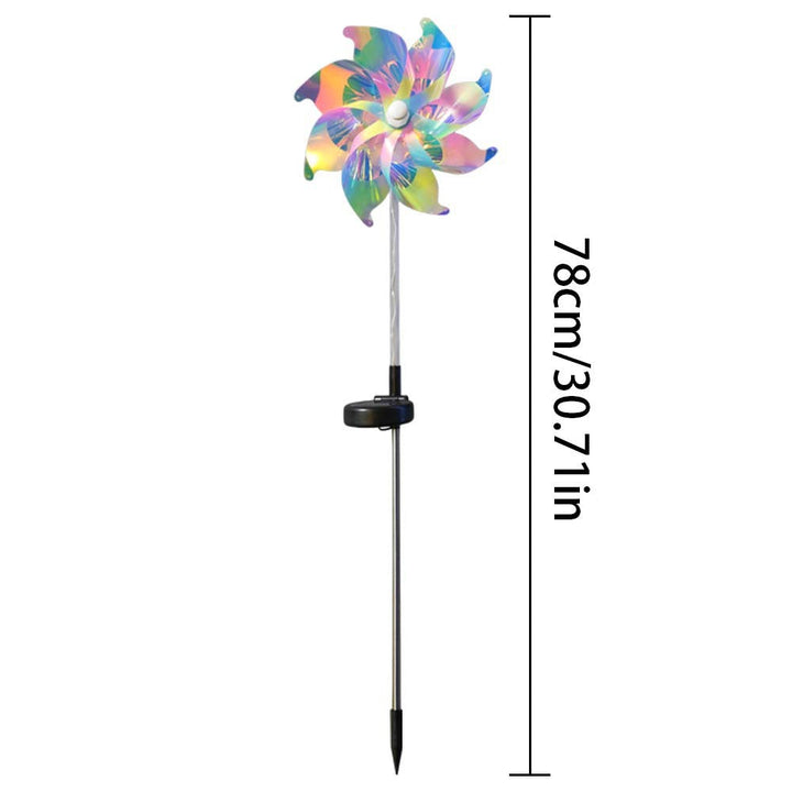 LED Solar-Powered Spinning Pinwheel Pathway Stake Lights Kalsten