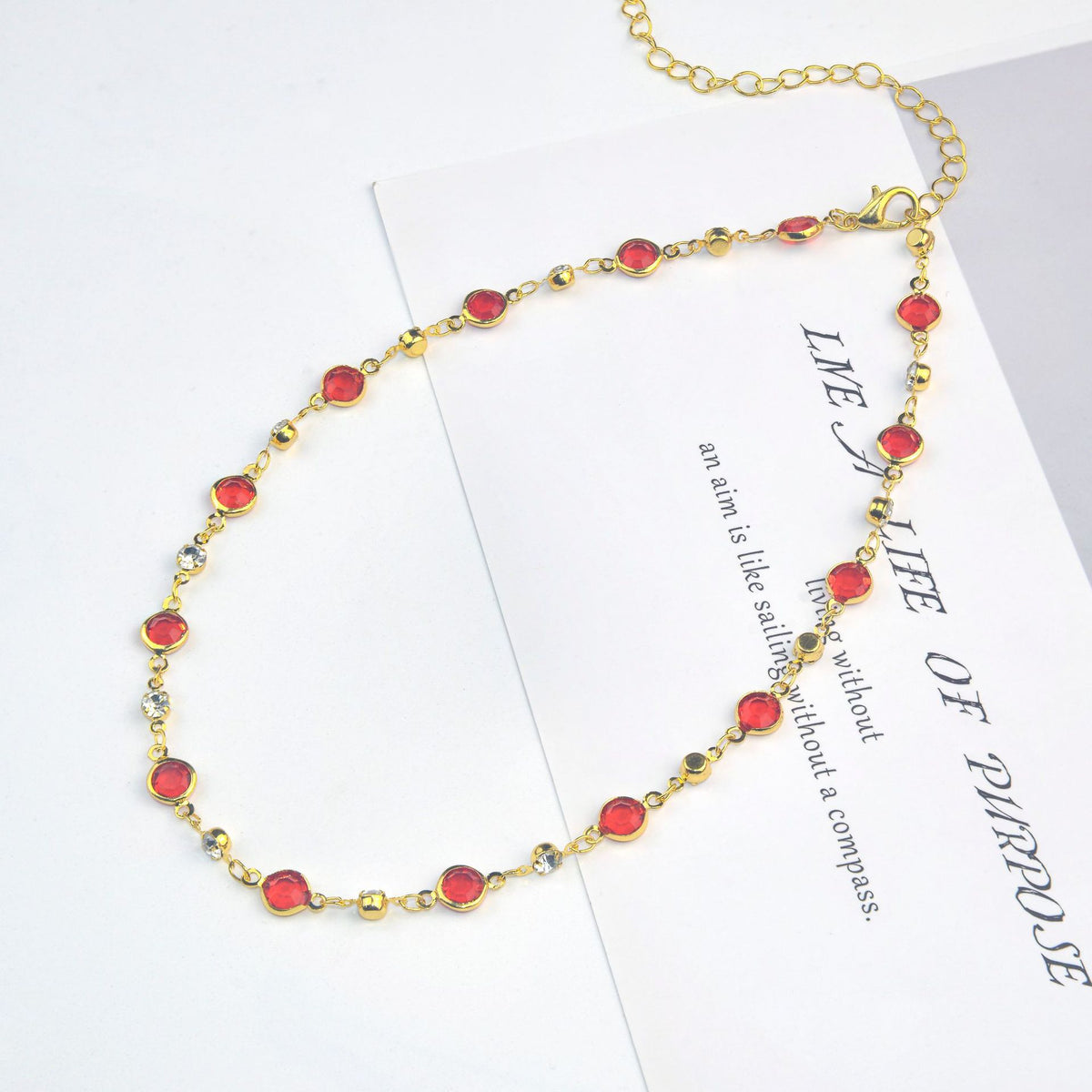 Elegant Stone Rhinestone Necklace Acalora