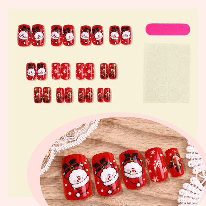 Festive Holiday Themed Press-On Nail Art Set Acalora