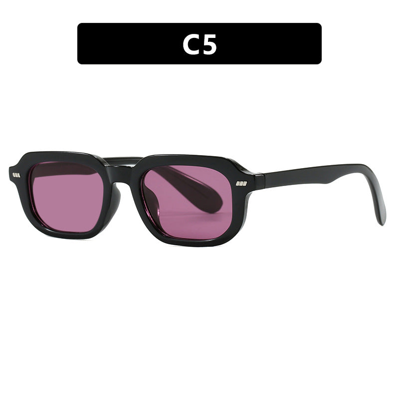 Women’s square sunglasses with high-gloss transparent frame and polarized lenses Kalsten