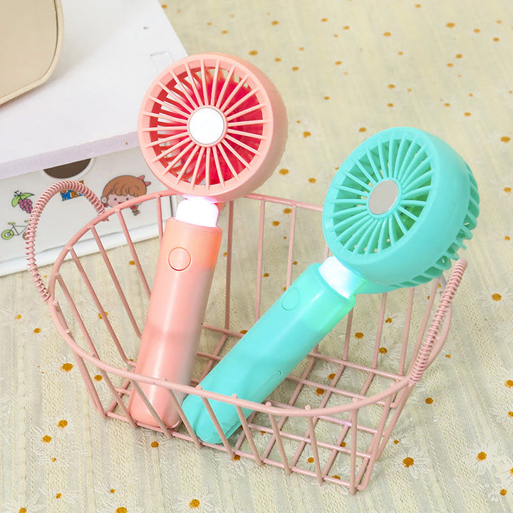 Women's Portable Hand Fan with LED Lighting and Ergonomic Handle Kalsten