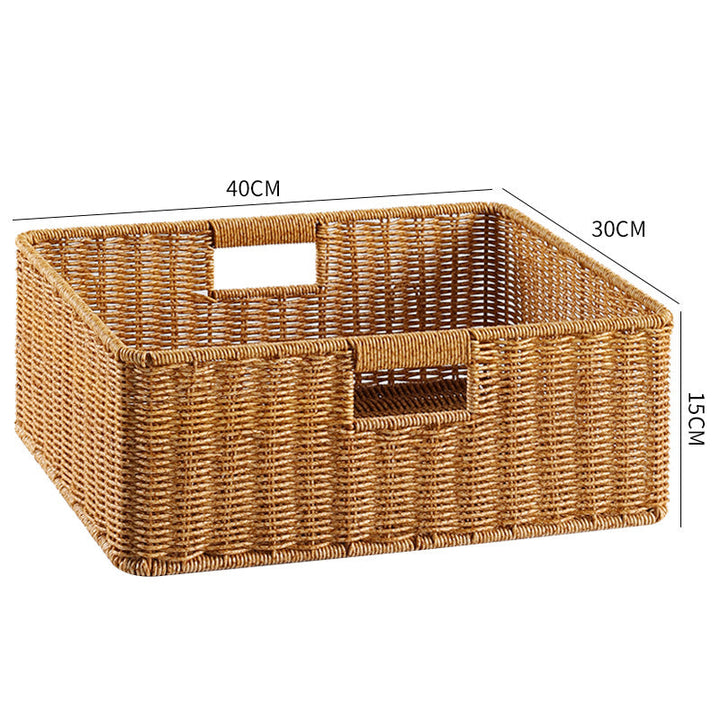 Handwoven Storage Basket with Cutout Handles Kalsten