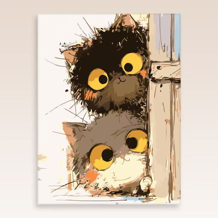 Whimsical Cat Portrait Wall Art Kalsten