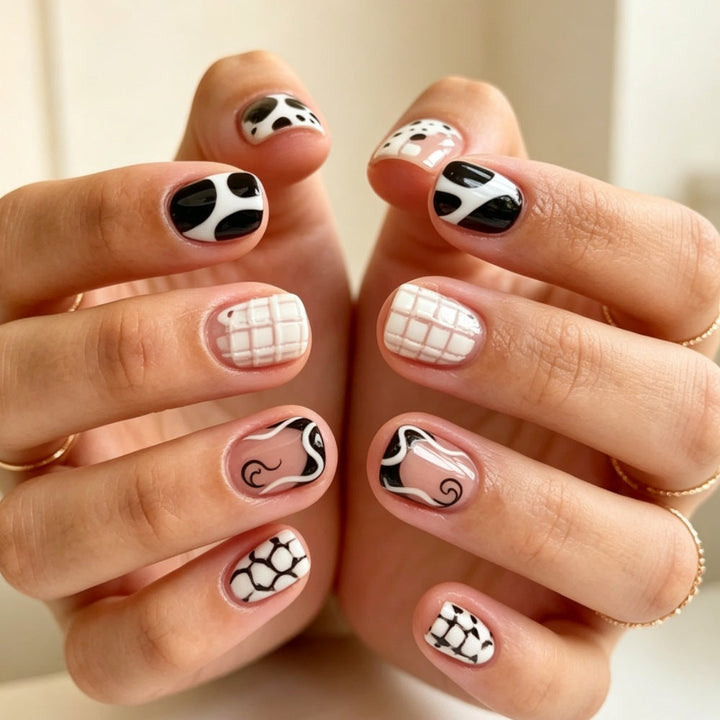 Artificial nails with modern night motif Kalsten