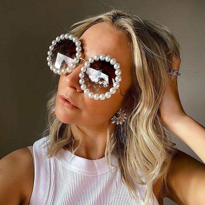 Women's designer sunglasses with pearl-embellished frame Kalsten