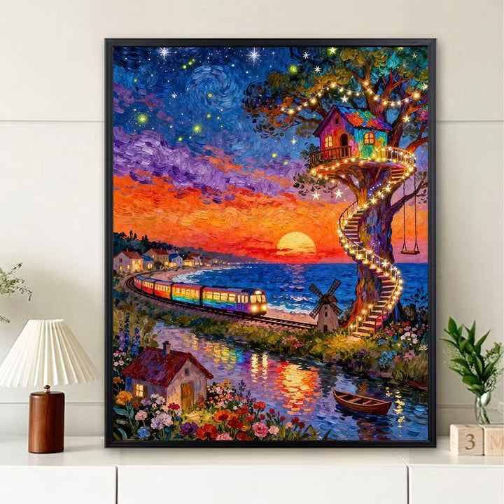 Vibrant Scenic Sunset Wall Art Kalsten