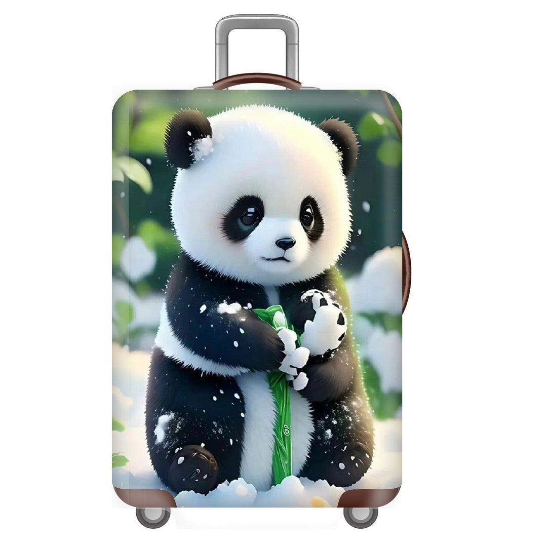 Unisex non-elastic suitcase cover for hard shell trolley with cute panda design, stretch protective cover with handle and wheel openings Kalsten