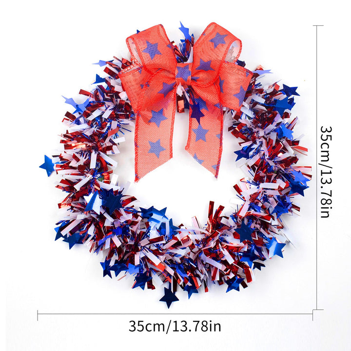 Unisex decorative door wreath with star confetti and large bow Kalsten