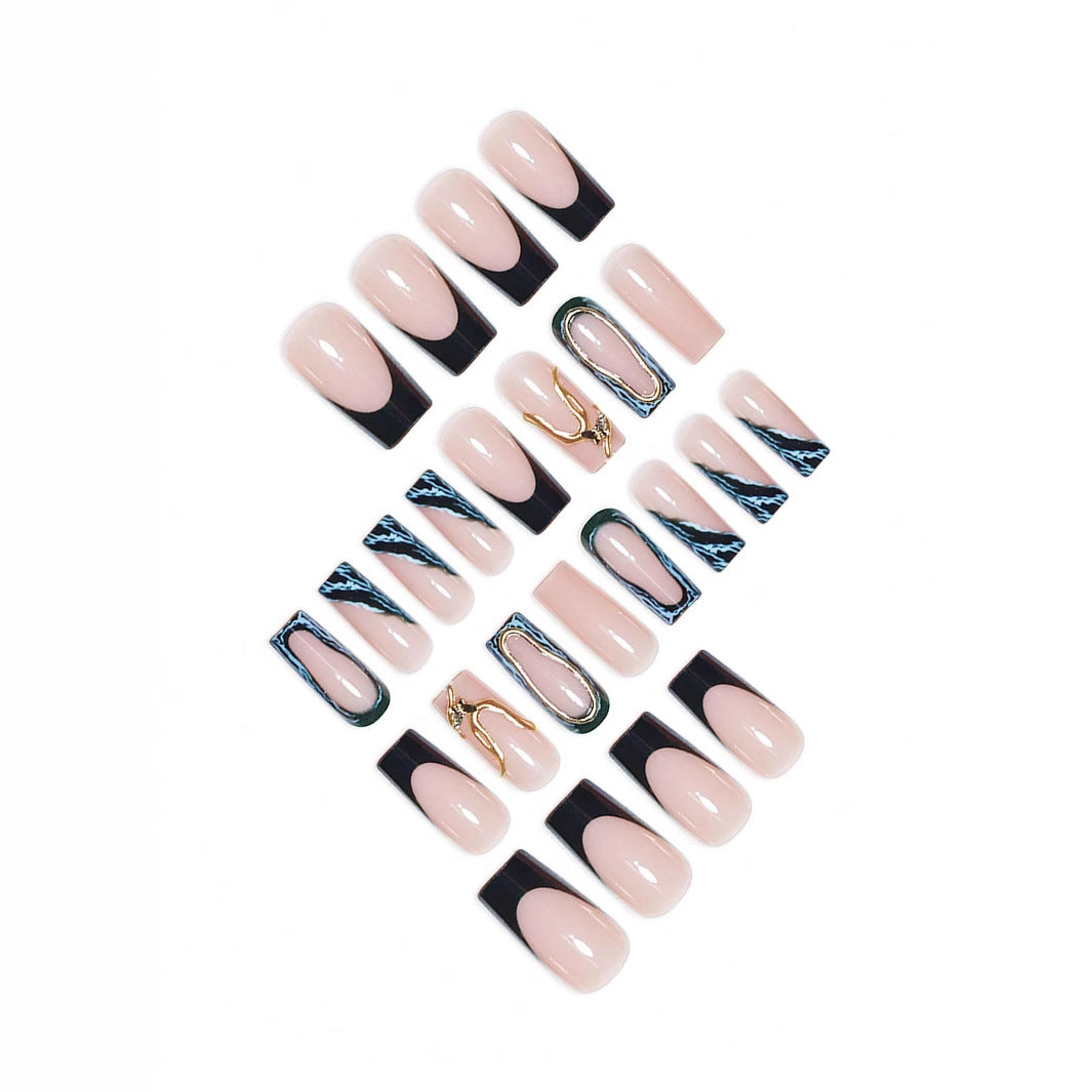 Designer Geometric Press-On Nail Art Kalsten