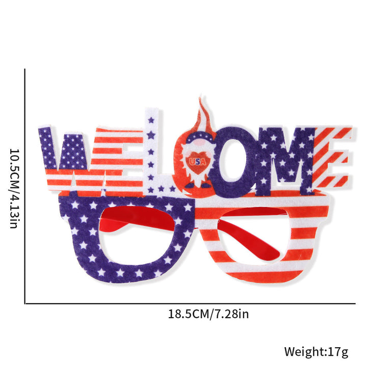 Unisex nan novelty hand-shaped patriotic party eye glasses with finger-frame design Kalsten