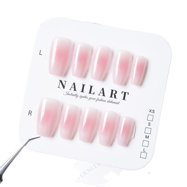 Elegant Artificial Nails with Sparkling Glitter and French Tip Design Kalsten