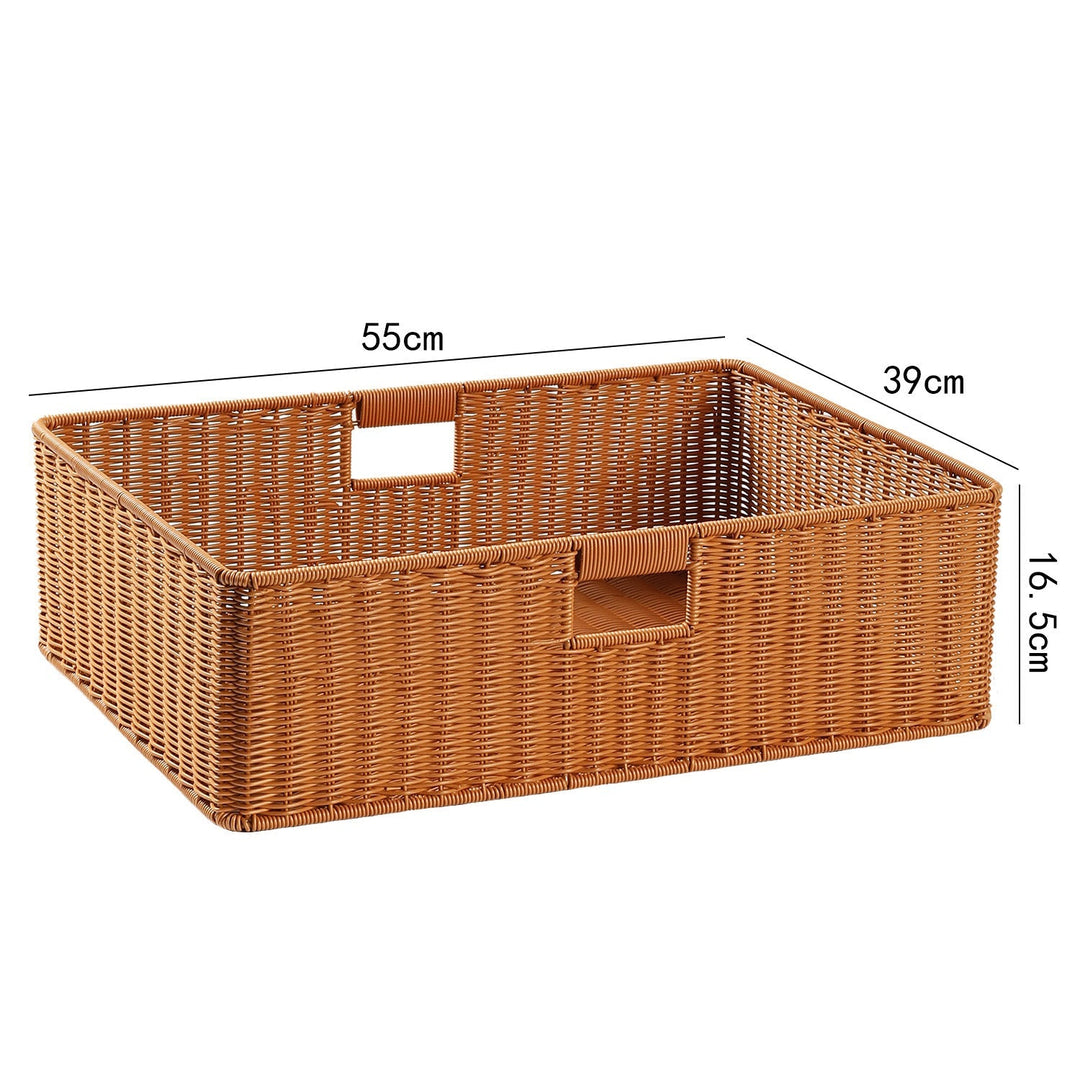 Handwoven Rectangular Storage Basket with Cut-Out Handles Kalsten