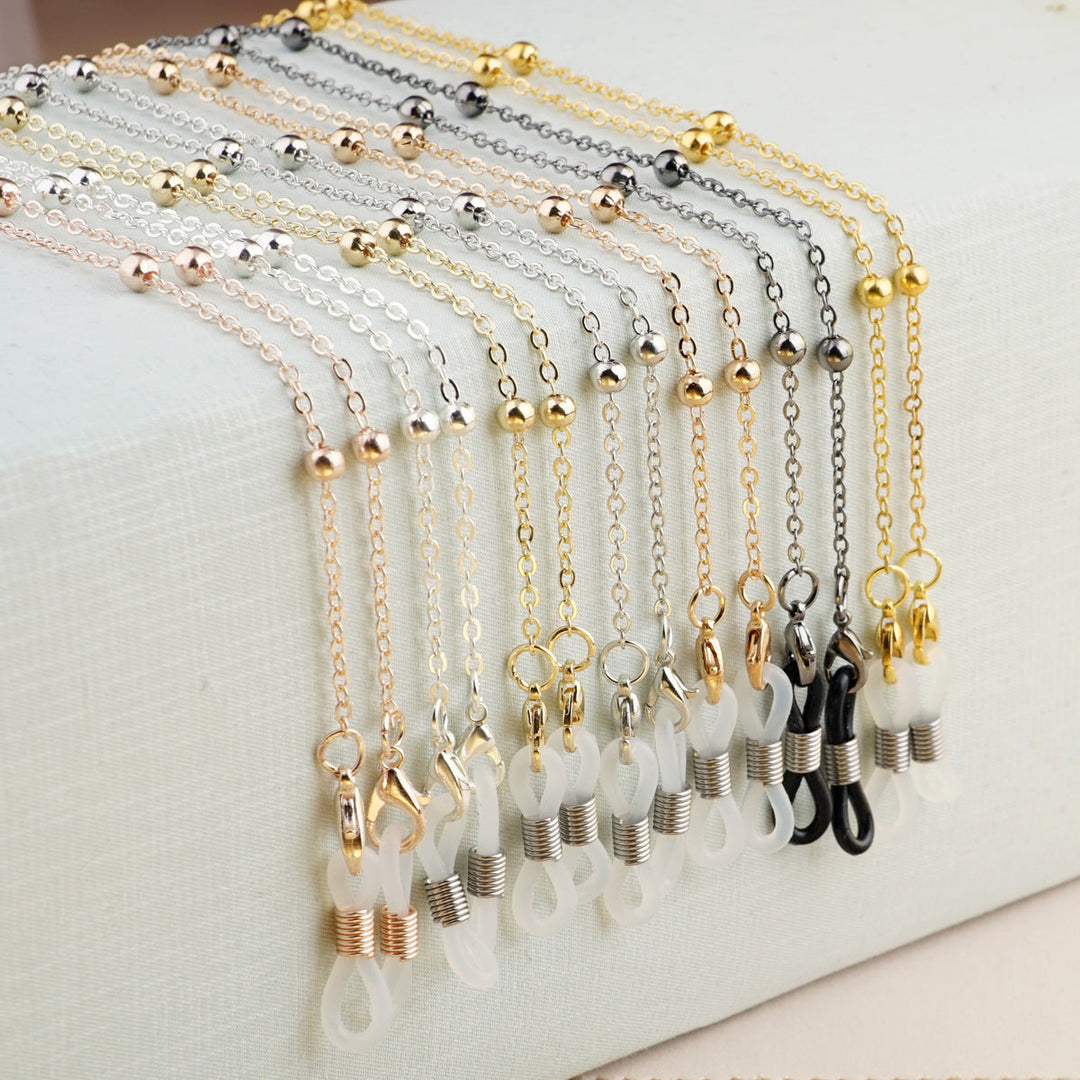 Silver Bead Decorative Eyewear Holder Chain Kalsten
