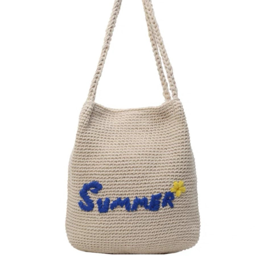 Macrame Drawstring Bag with Summer Motif Kalsten