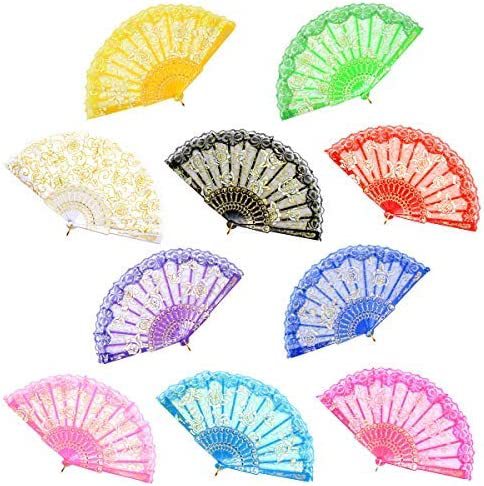 Women decorative fan with floral lace motifs Kalsten