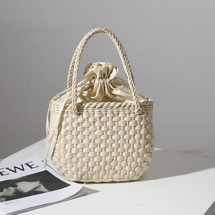Handmade mini basket handbag with stylish woven pattern Kalsten