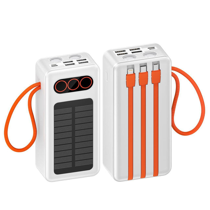 Portable Solar Power Bank with Integrated Charging Cables and Fast Charging Function Kalsten