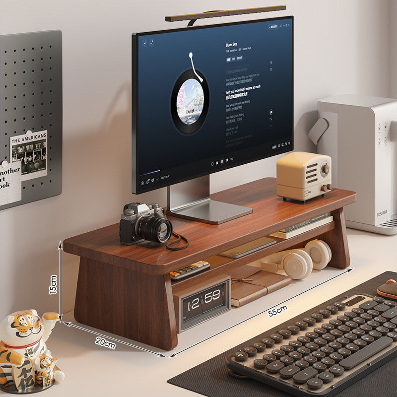 Modern Wooden Monitor Stand with Storage Kalsten
