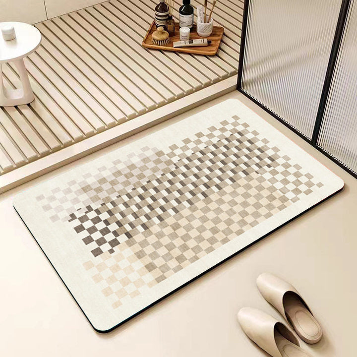 Non-Slip Geometric Pattern Bathroom Mat Kalsten