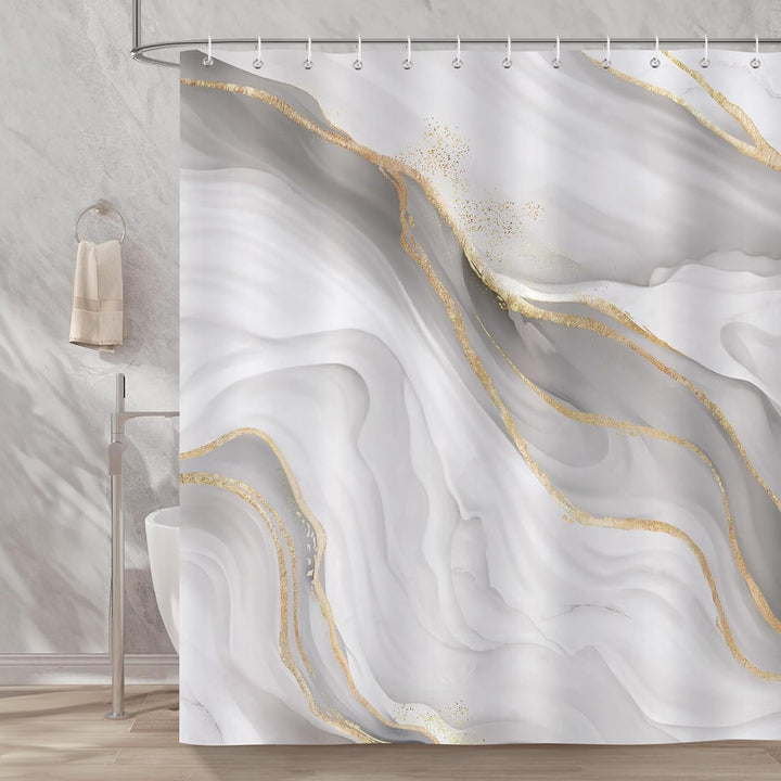 Artistic Marble Texture Shower Curtain Kalsten